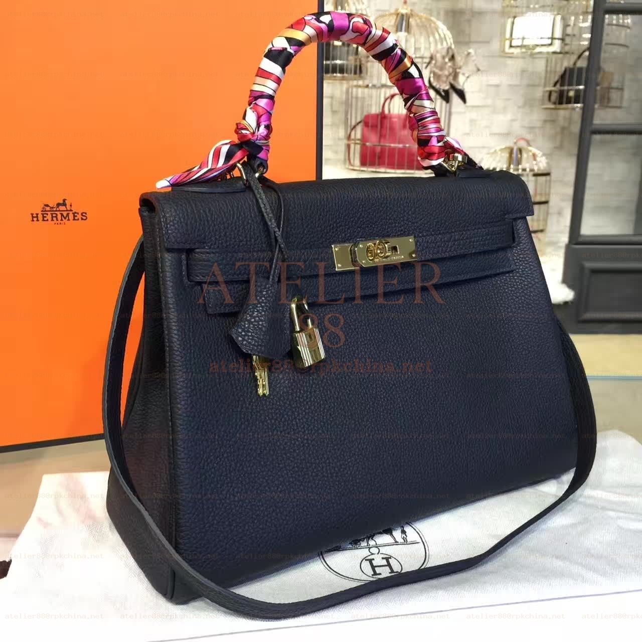 Navy Blue Kelly 32 Bag