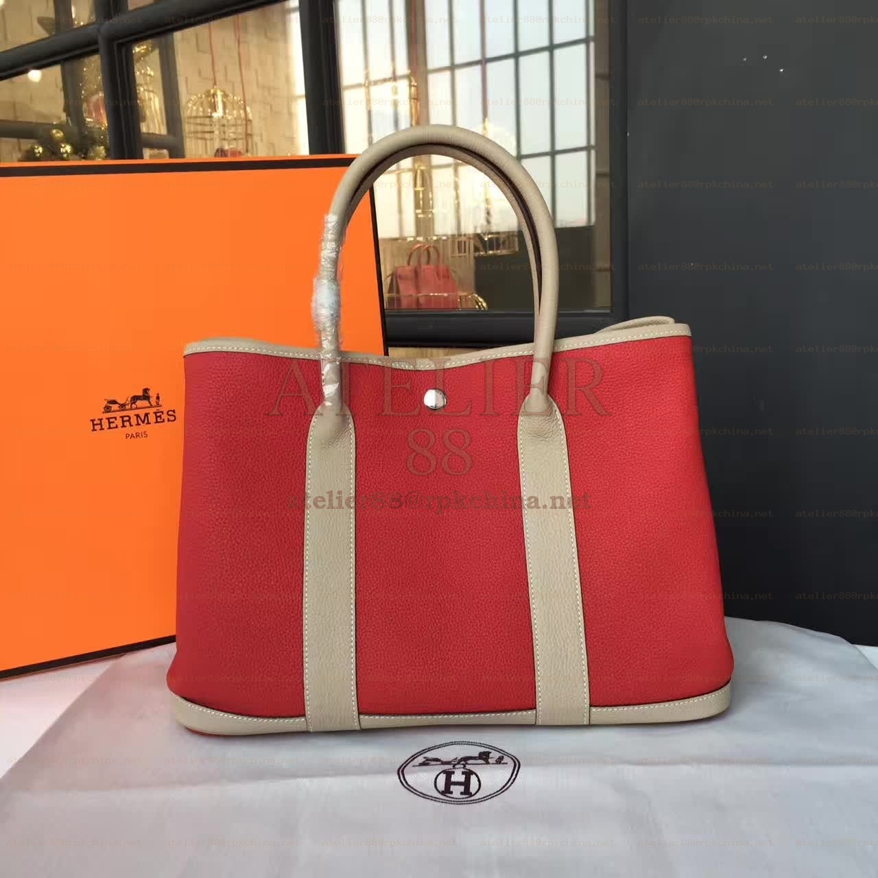 Red Beige Garden Party 36 Bag