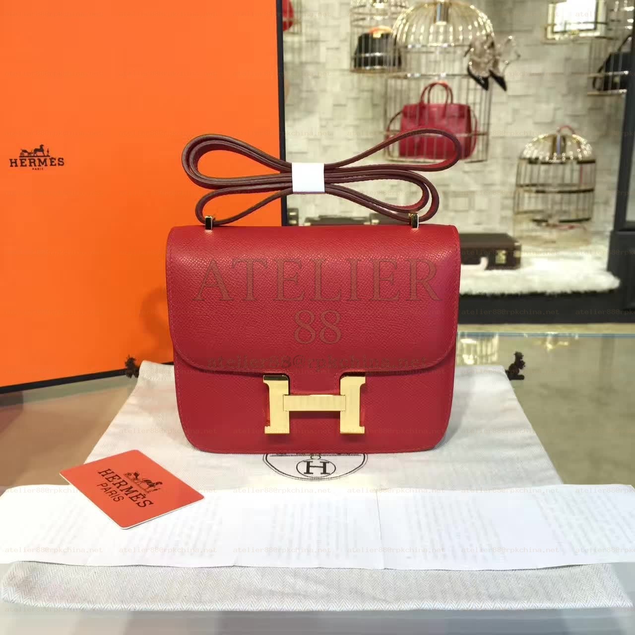 Red Constance Mini 18 Gold Hardware Bag