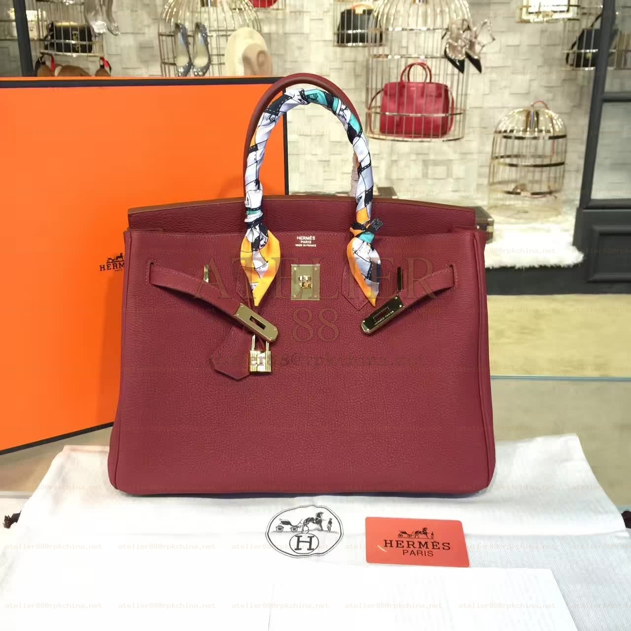 Burgundy Birkin 35 Gold Hardware Bag