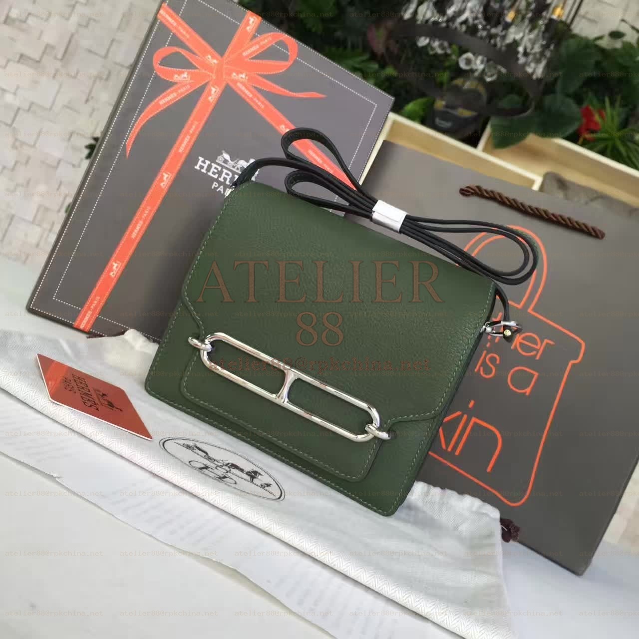 Olive Green Roulis 18 Bag Palladium Chain