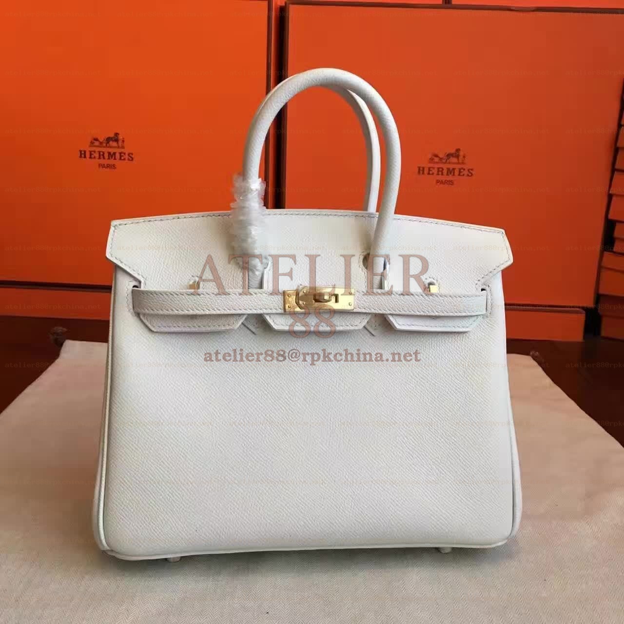 White Birkin 25 Gold Hardware Bag