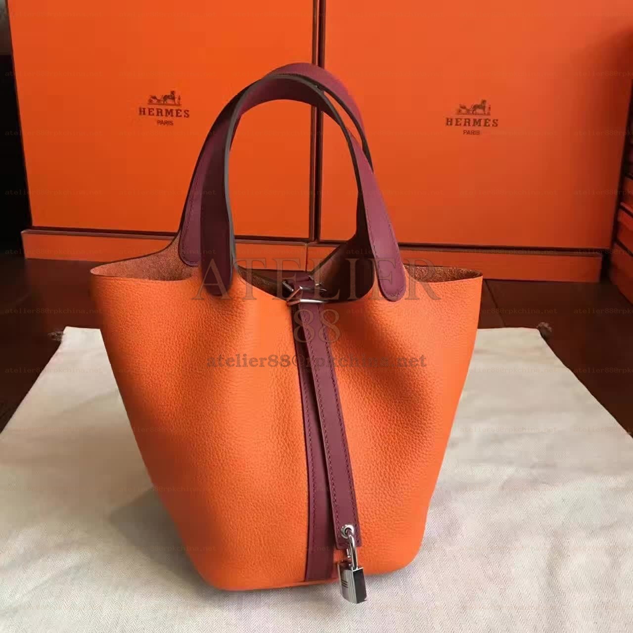 Orange Brown Picotin Lock 13 Bag