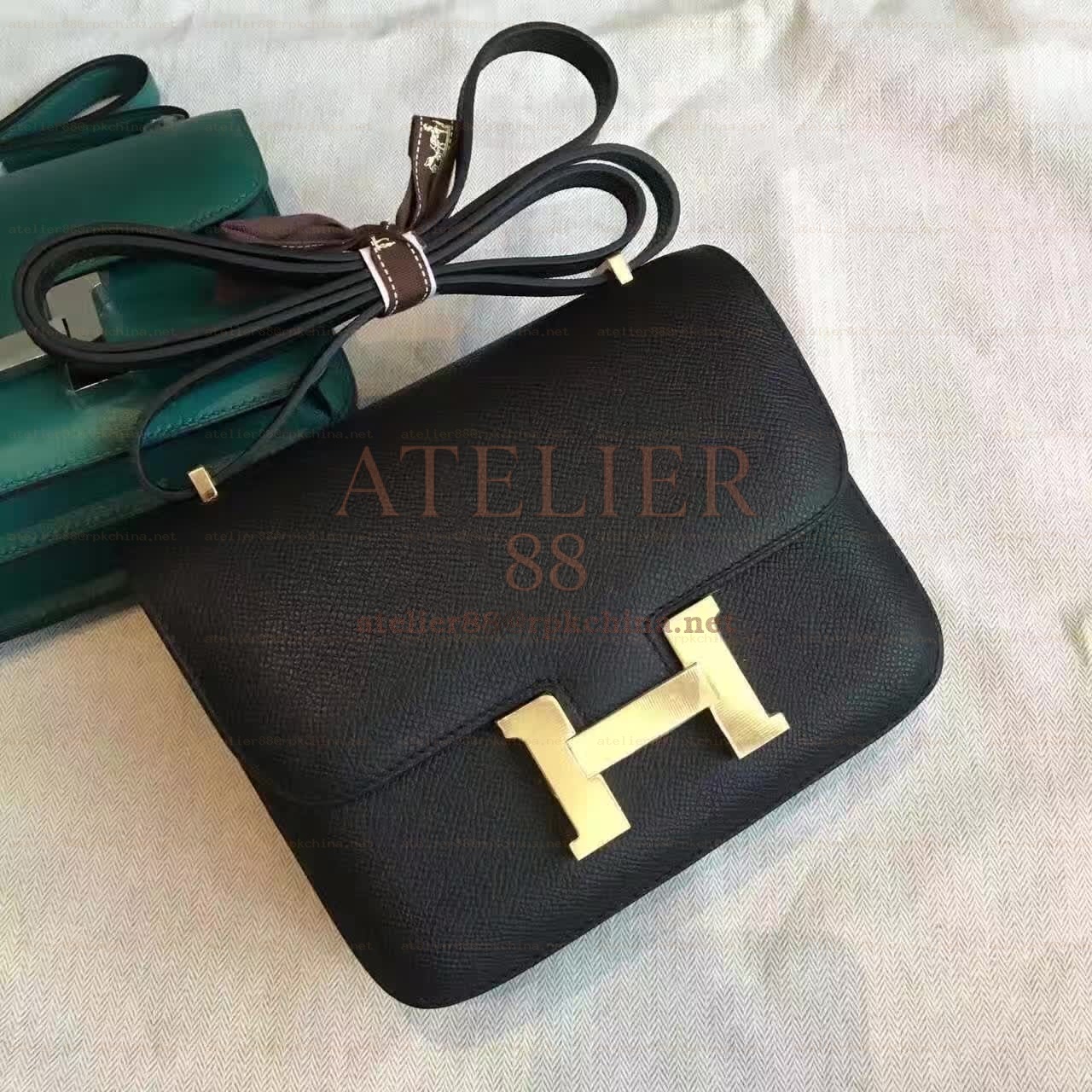 Black Constance Mini 18 Gold Hardware Bag