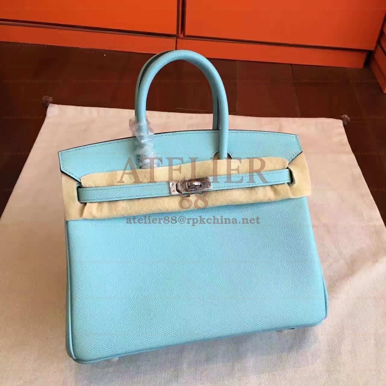 Sky Blue Birkin 25 Palladium Hardware Bag
