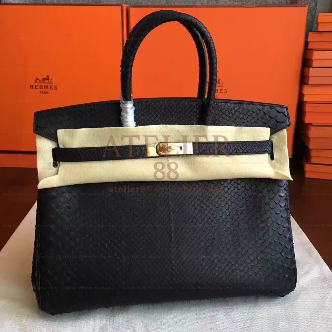 Black Beige Crocodile Leather Kelly 35 Gold Hardware Bag