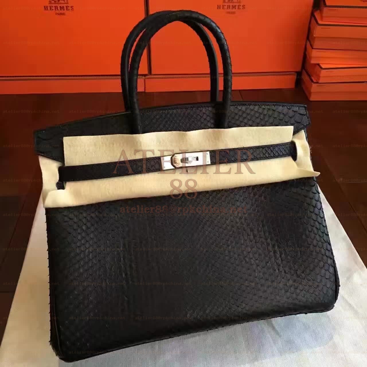 Black Beige Crocodile Leather Birkin 30 Palladium Hardware Bag
