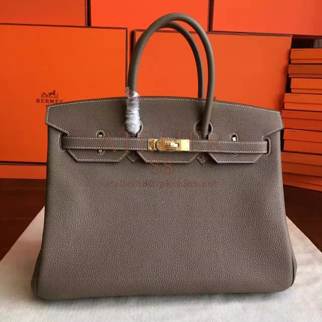 Taupe Birkin 35 Gold Hardware Bag
