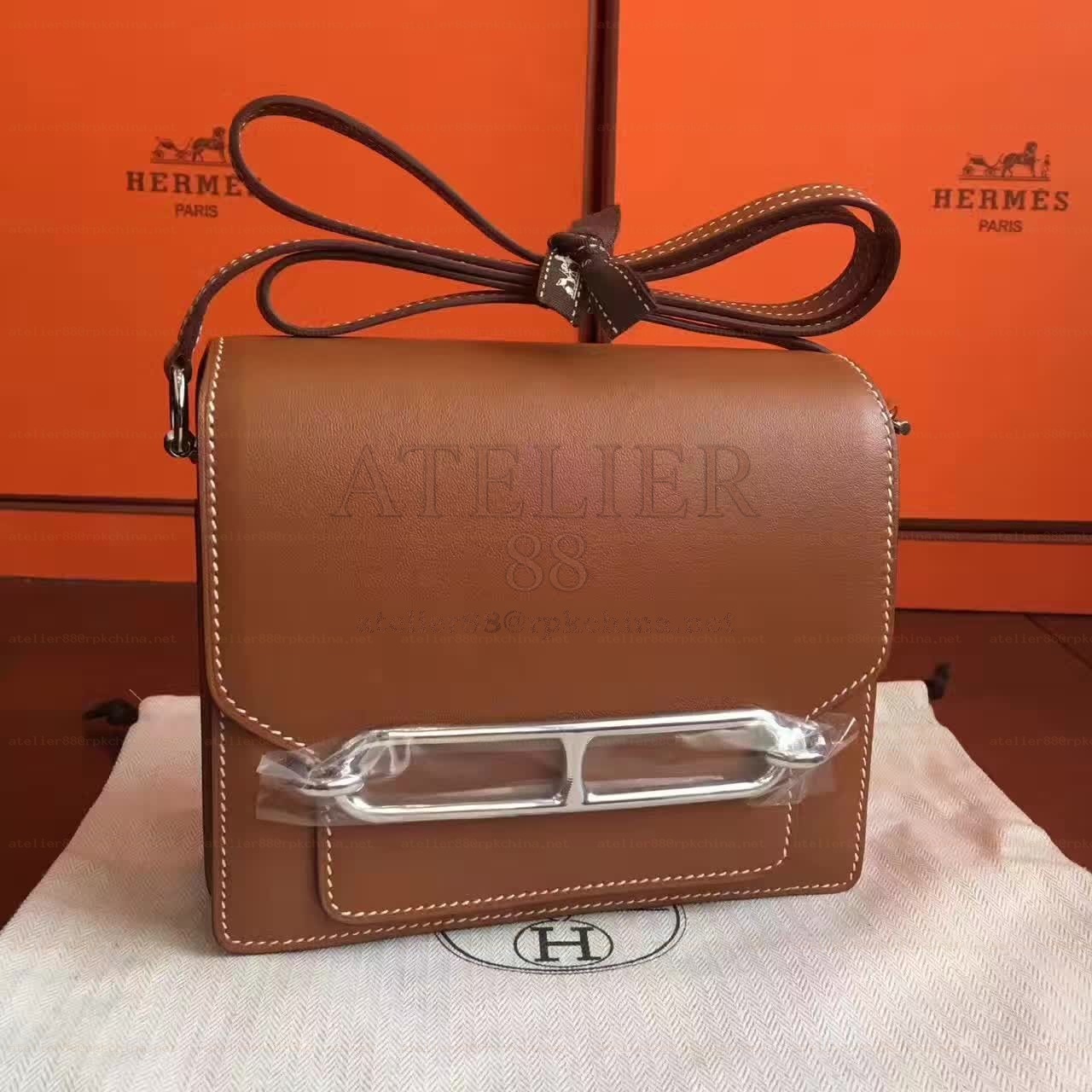 Brown Roulis 18 Bag Palladium Chain