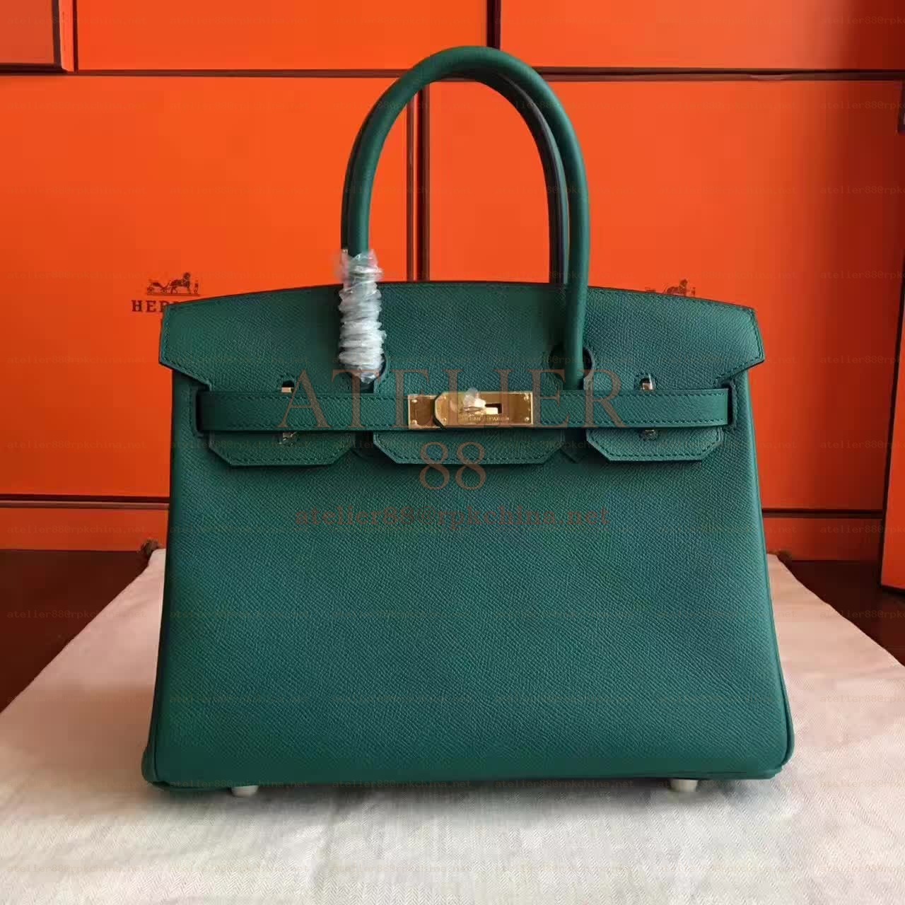 Green Birkin 30 Gold Hardware Bag