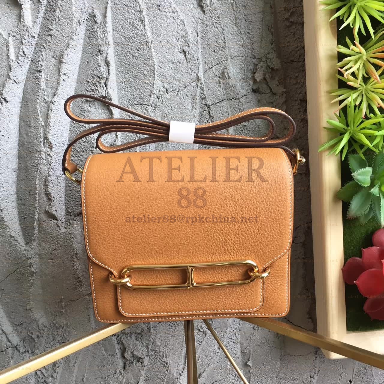 Tan Roulis 18 Gold Hardware Bag